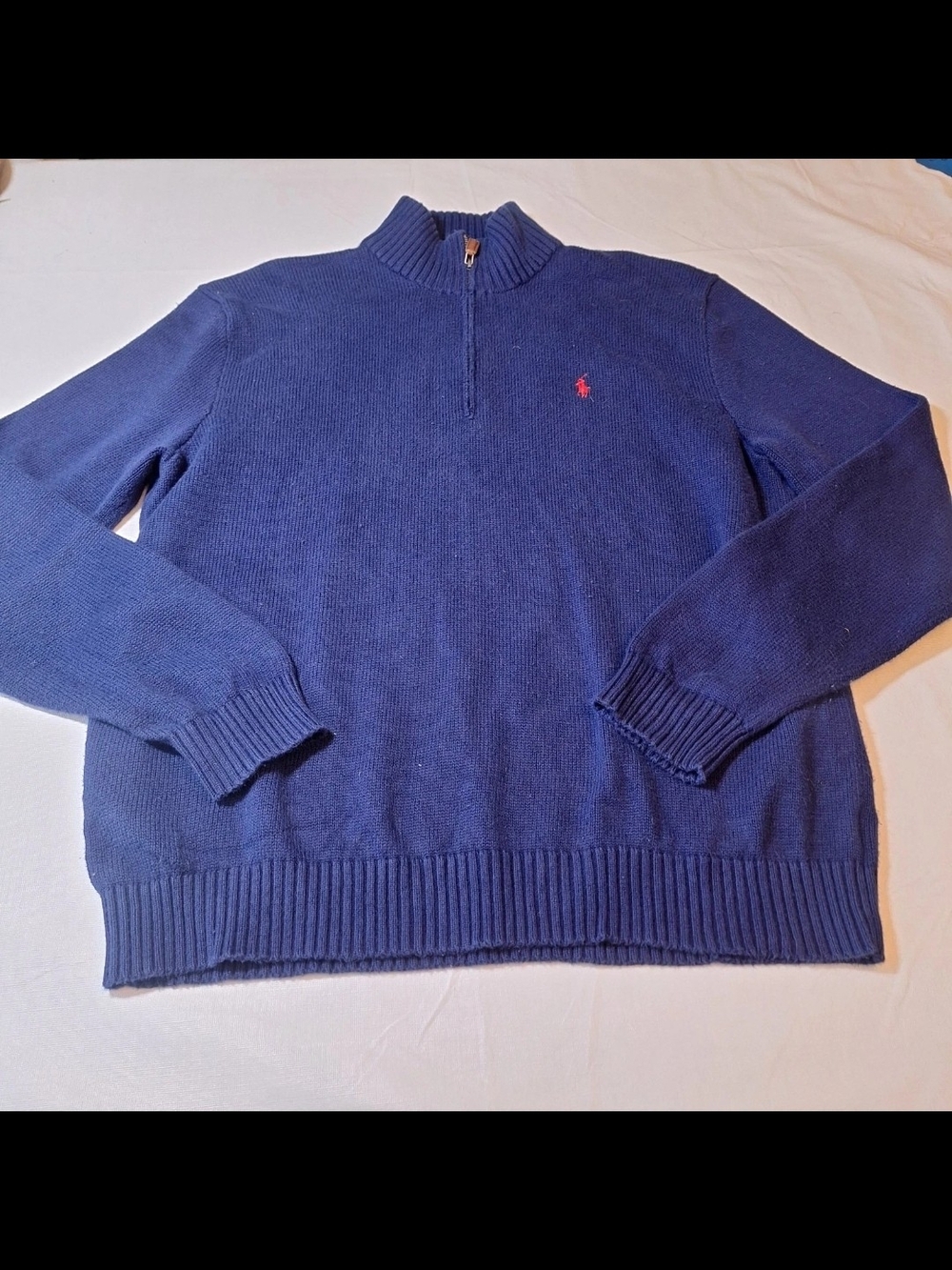 Men's Polo Ralph Lauren Navy Quarter-Zip Sweater XL